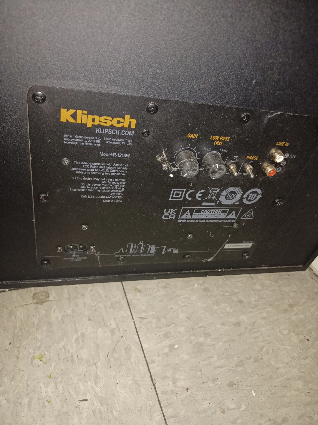 Klipsch R-i12SW Subwoofer - photo 3