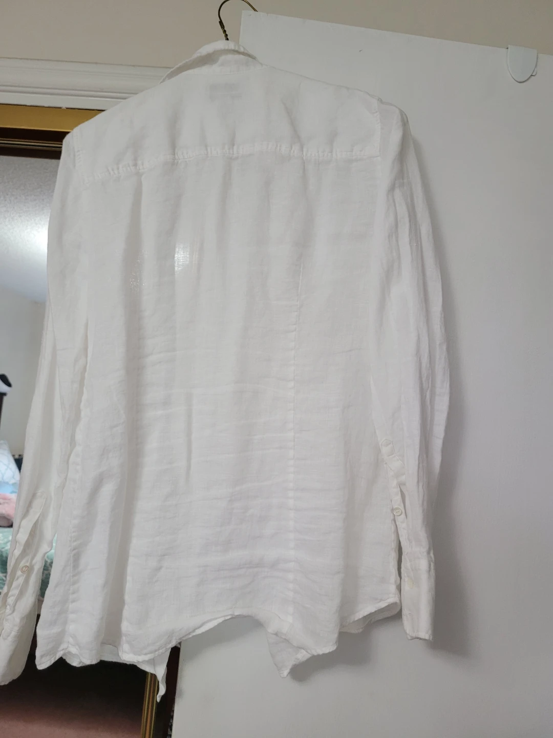J.Crew White Linen Button-Up Shirt Size 2 - photo 2