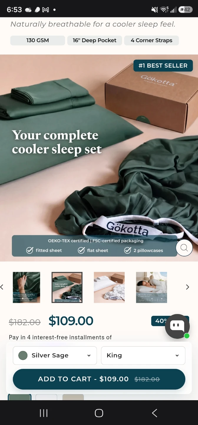 Gökotta King Bed Sheet Set