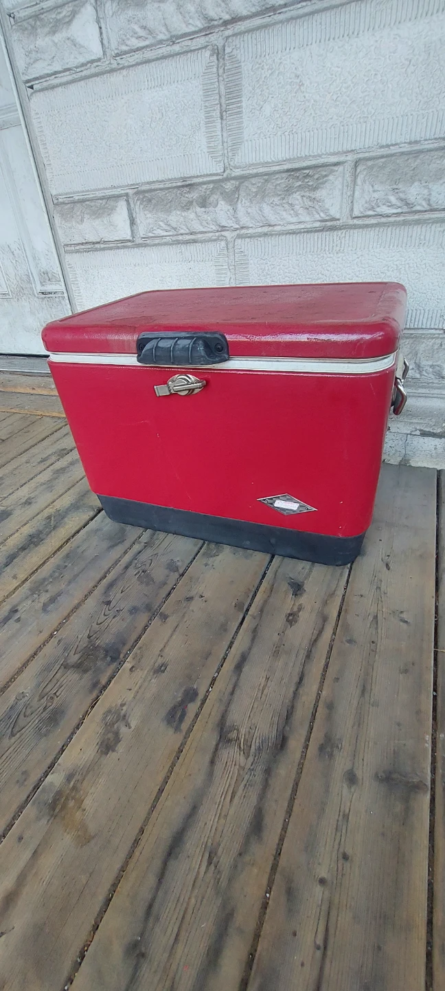 Vintage Coleman Steel Belted Cooler - Red