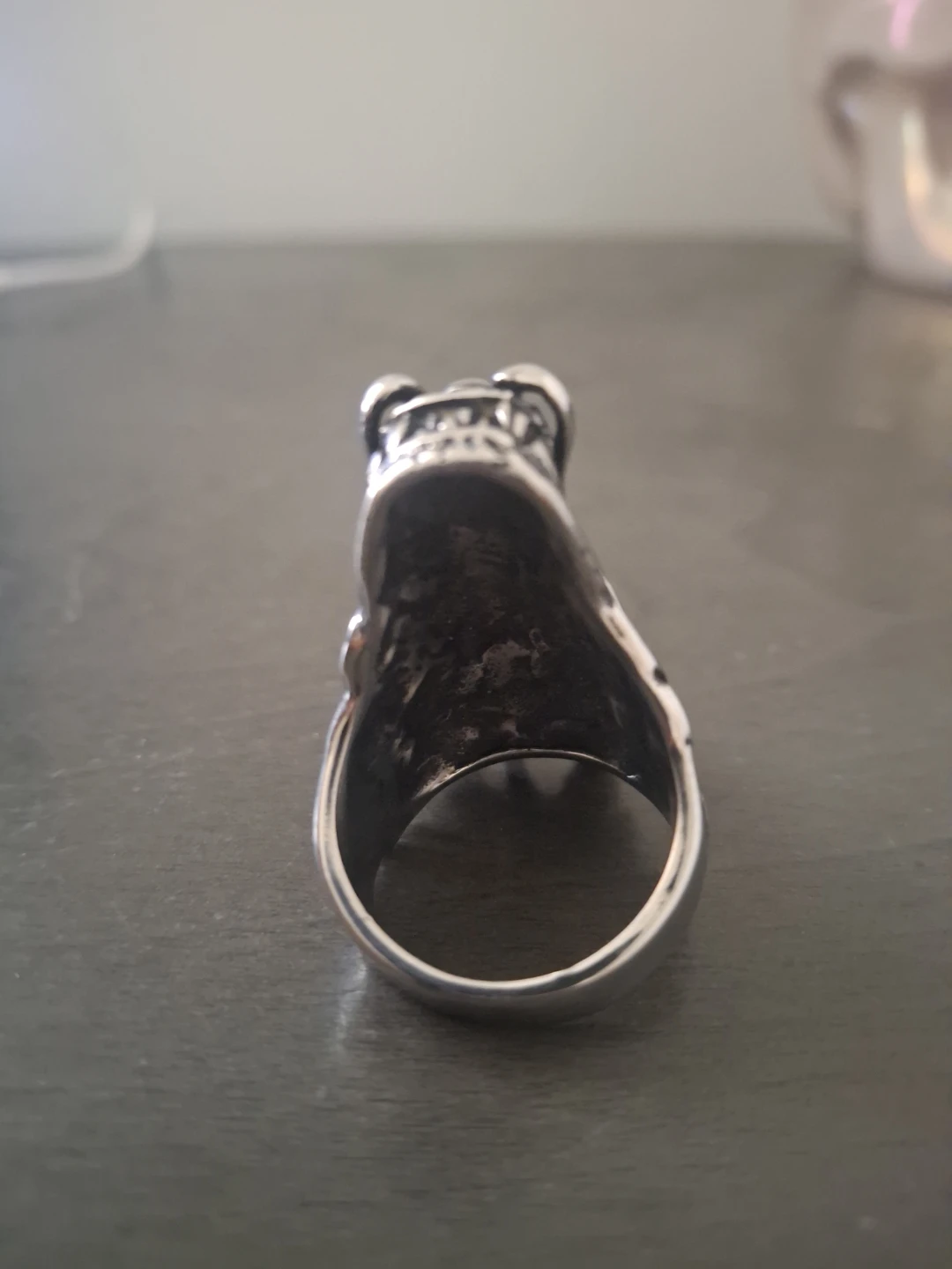 Silver dragon ring with red eye - photo 5