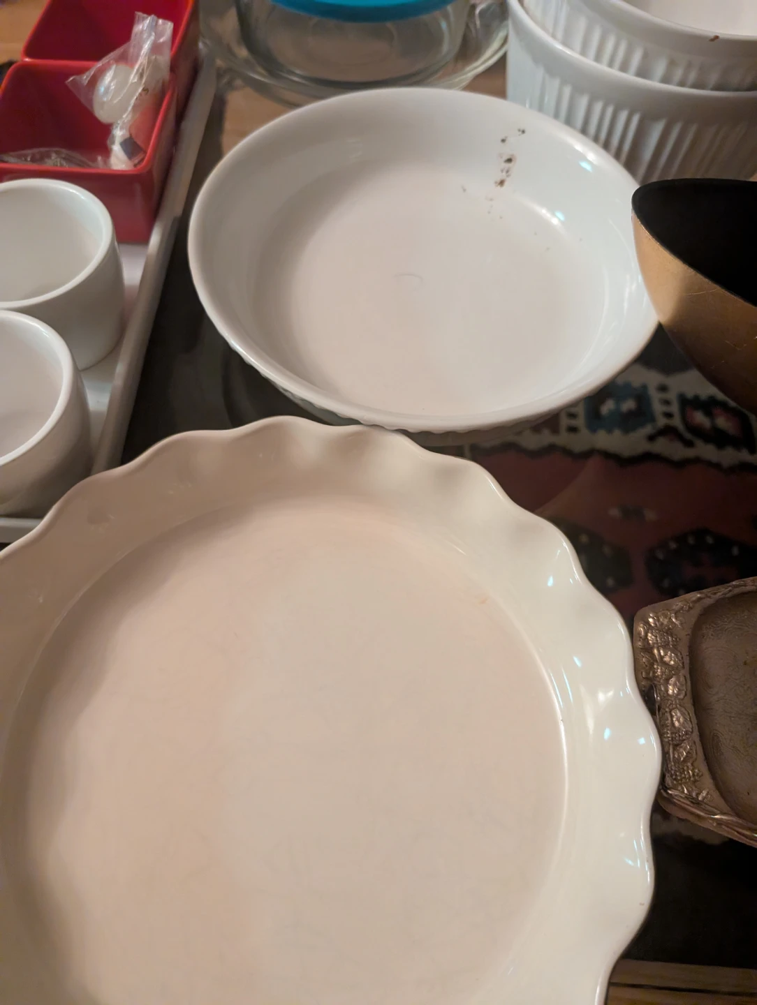 Assorted White Serving Dishes and Bakeware - photo 2