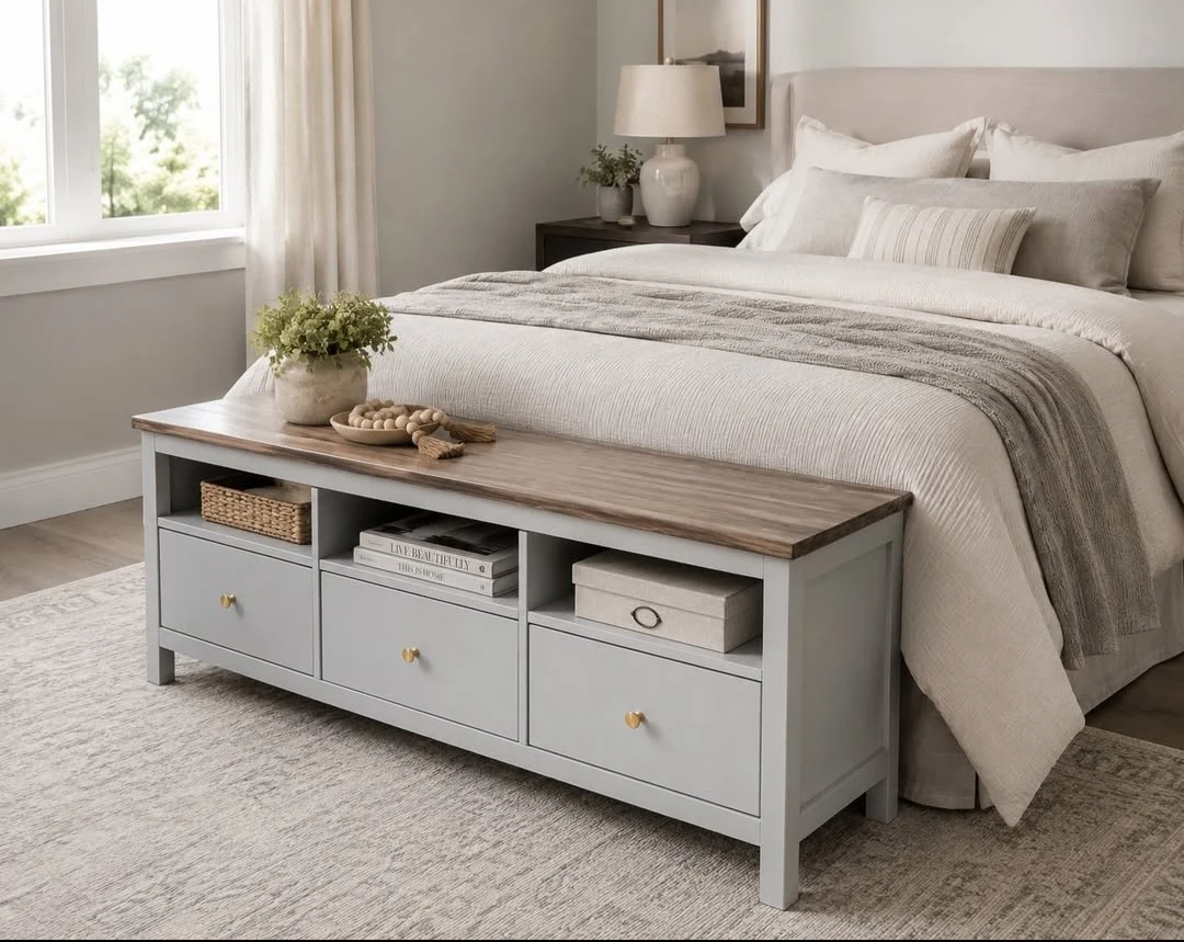 Refinished tv stand bench ikea hemnes