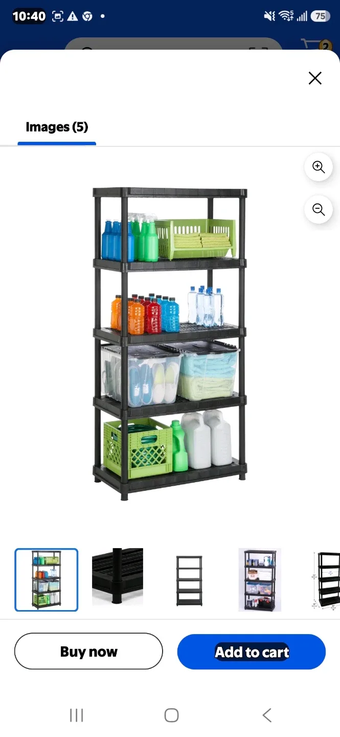 New, Unused Ramtuff Resin 5-shelf Storage Rack, 750 Lb Capacity - photo 2