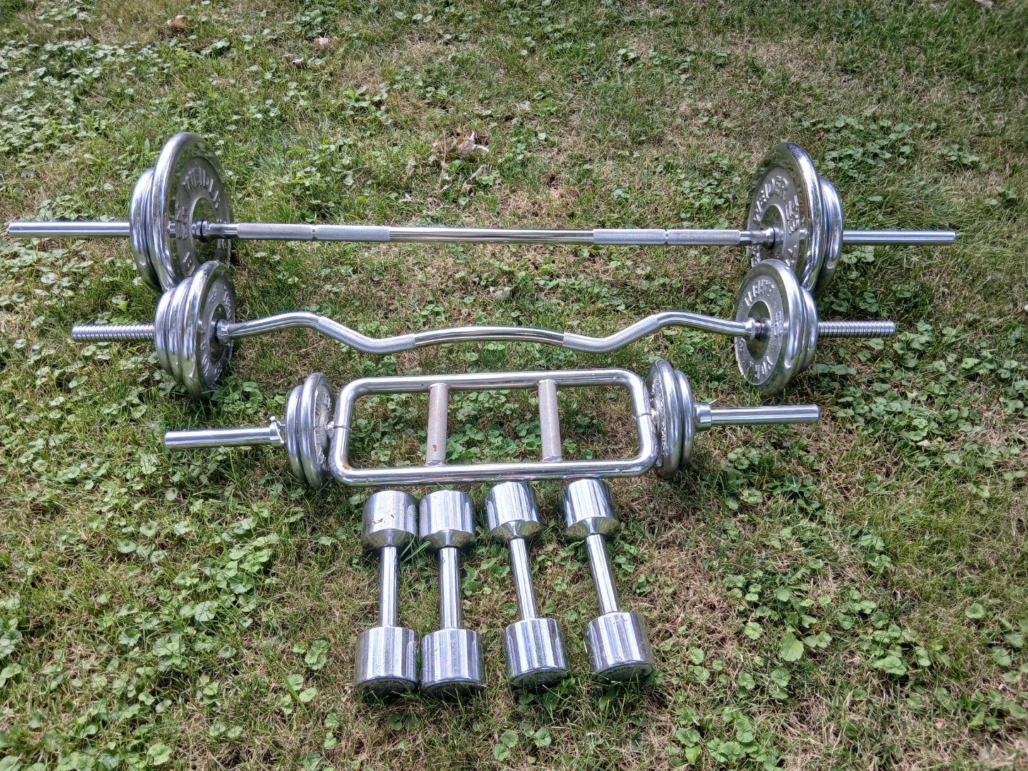 Weider Stainless Steel Weights Set & Bench Press