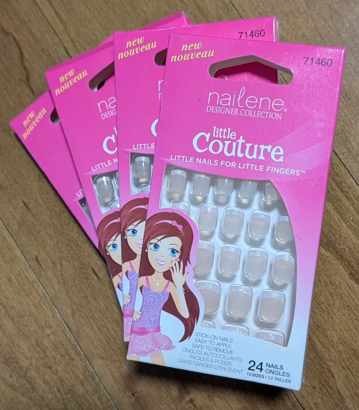 4 sets of Stick-on Nails for Girls