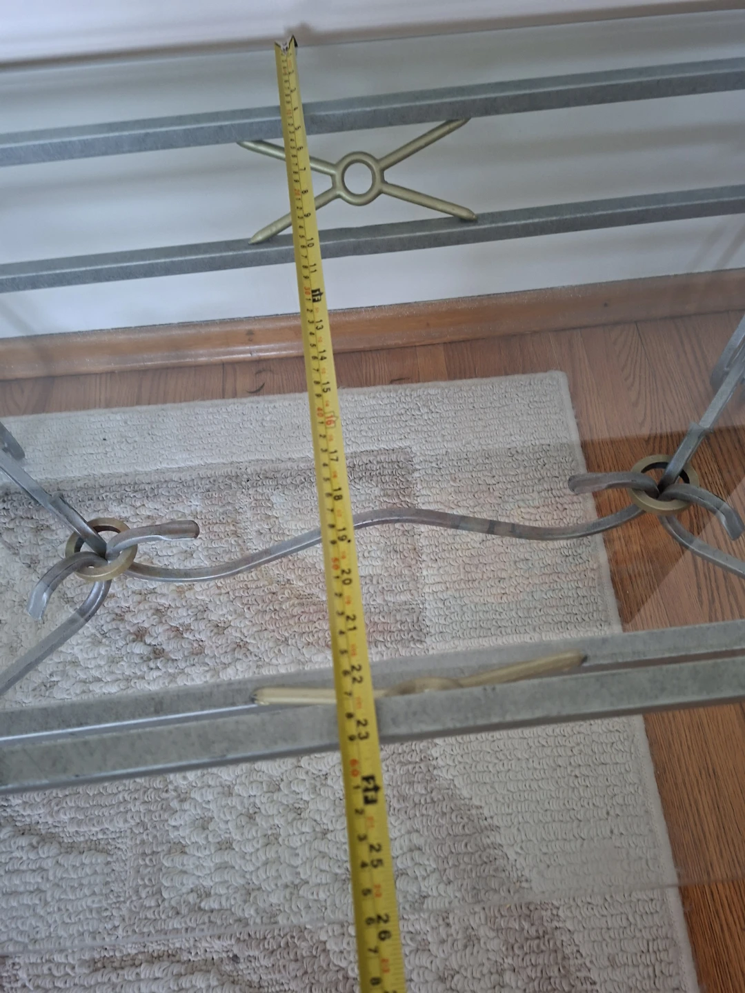 Glass and metal coffee table - photo 4
