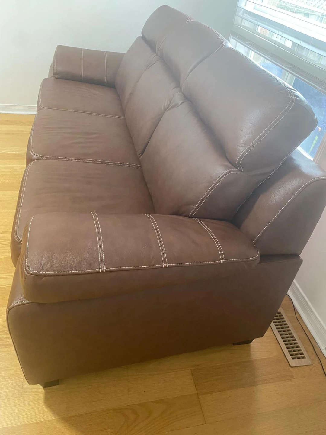 Brown Leather Sofa - photo 2