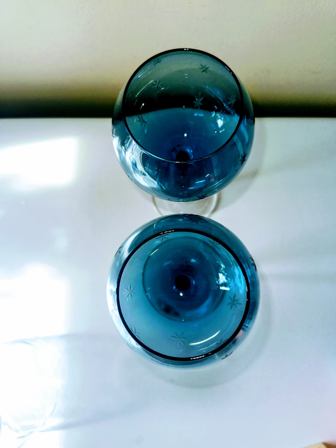 Vintage 1960's Bohemian Starburst Crystal Wine Glasses - photo 4
