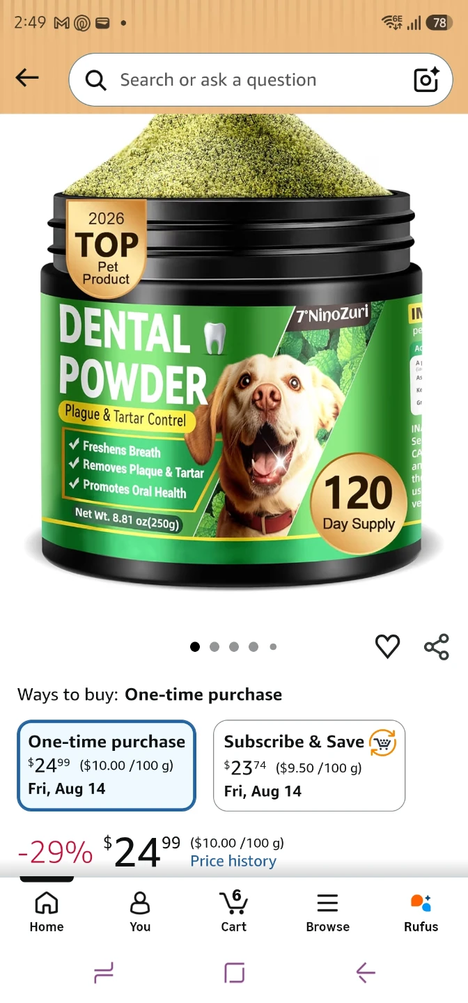7NinoZuri Dental Powder for Dogs - 120 Day Supply - photo 2
