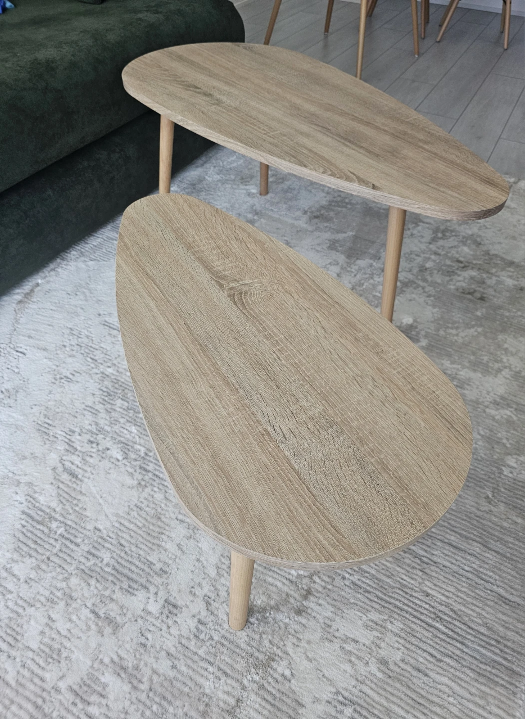 Set of 2 Nesting Coffee Tables - Wood Grain - photo 2