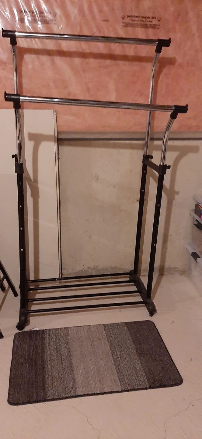 Double Garment Rack with Shelves