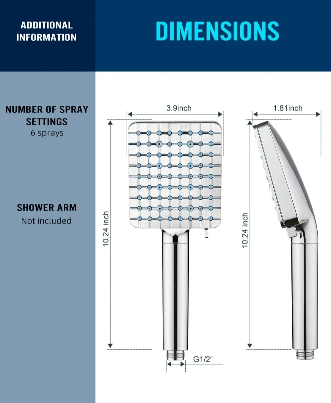 Cobbe High-Pressure Filtered Shower Head with 6 Settings - photo 2