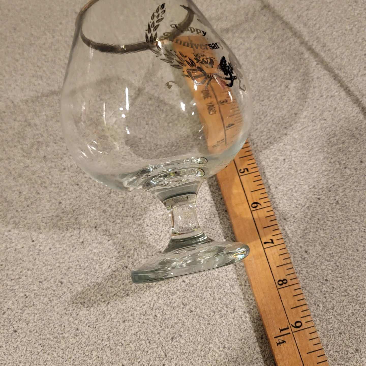 Set of 4 Anniversary Brandy Glasses with Silver Rim - photo 2
