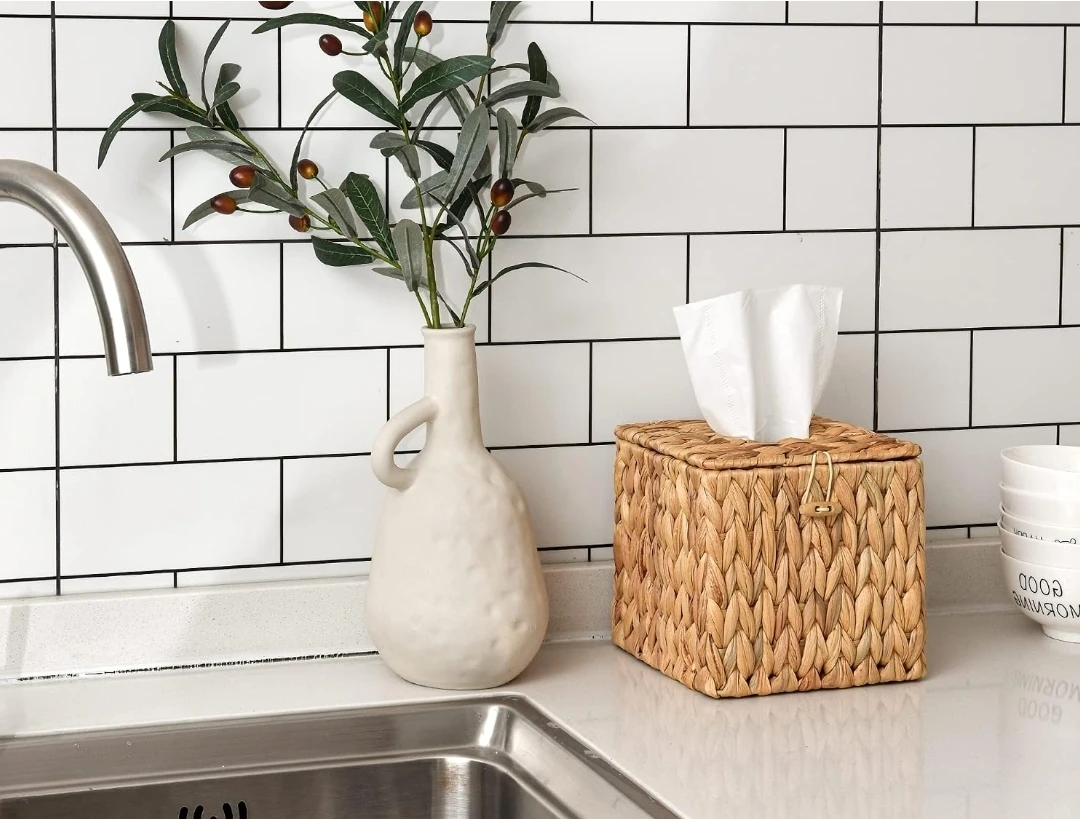 NEW! Woven Tissue Box Cover - Square