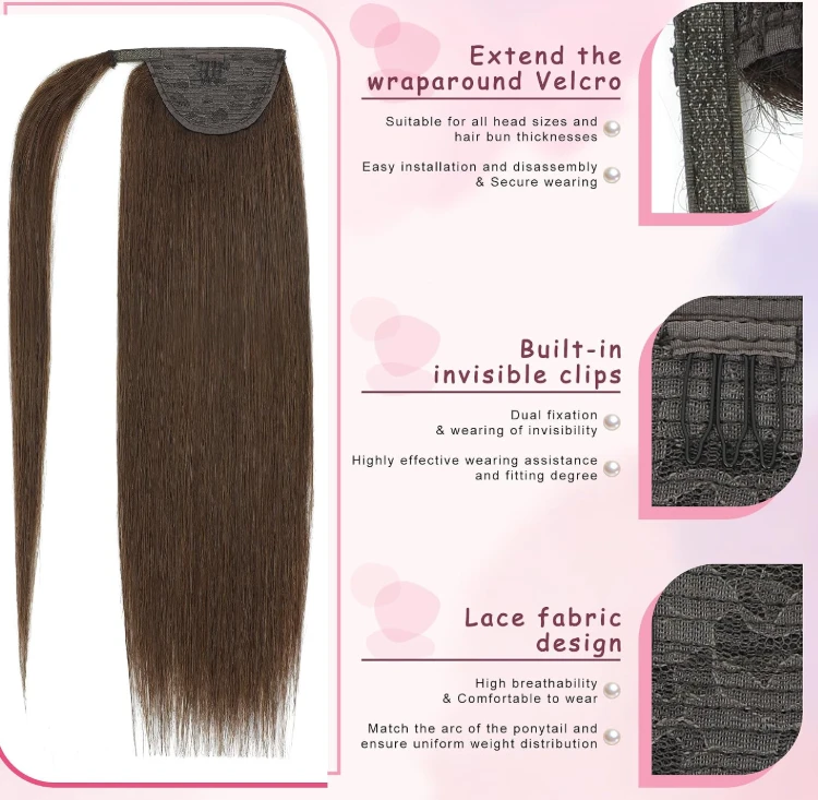 Real Human Hair Ponytail Extension 20 Inch 80g - photo 4