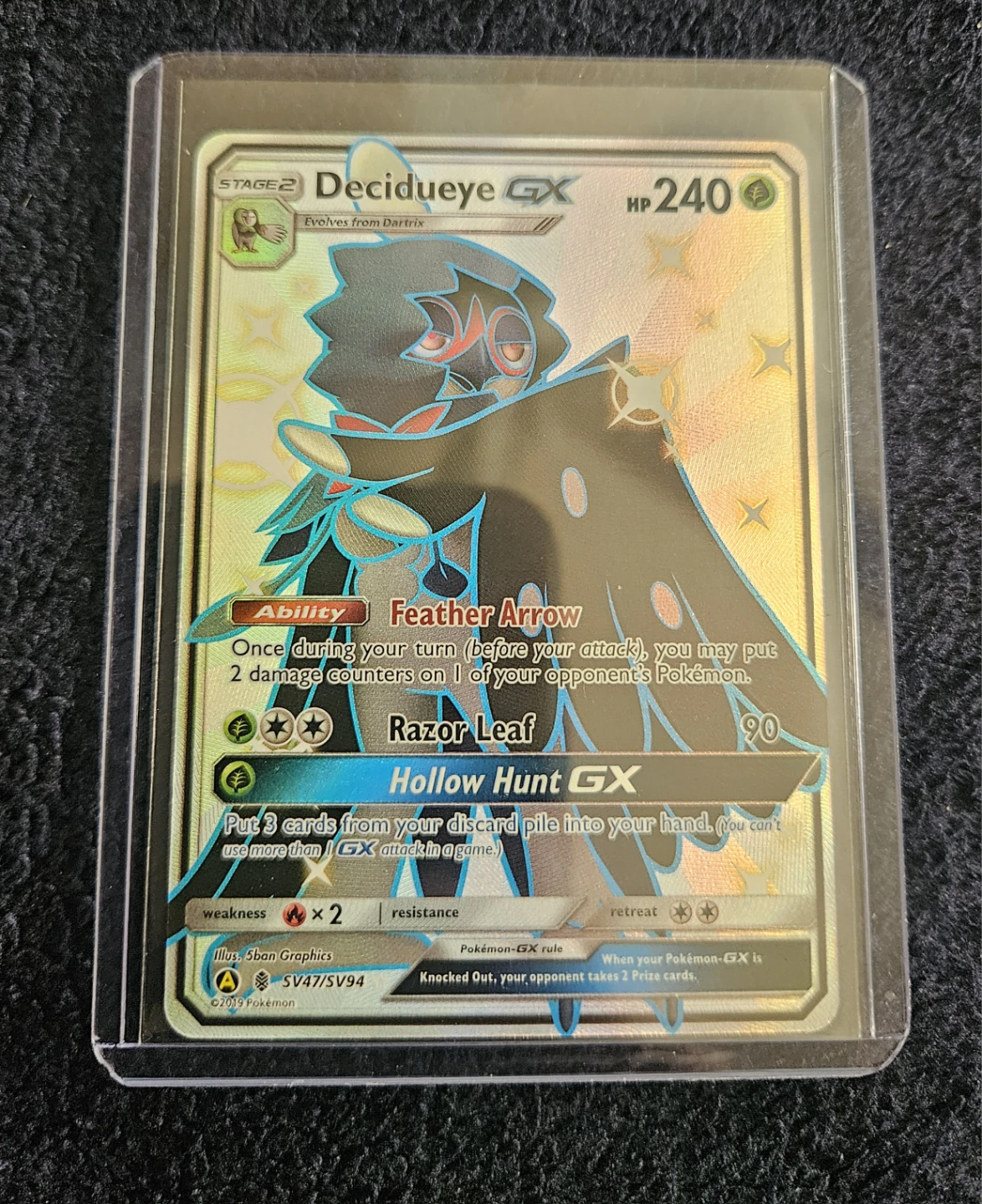 Pokémon TCG Decidueye GX SV47/SV94 Hidden Fates Shiny Vault Holo