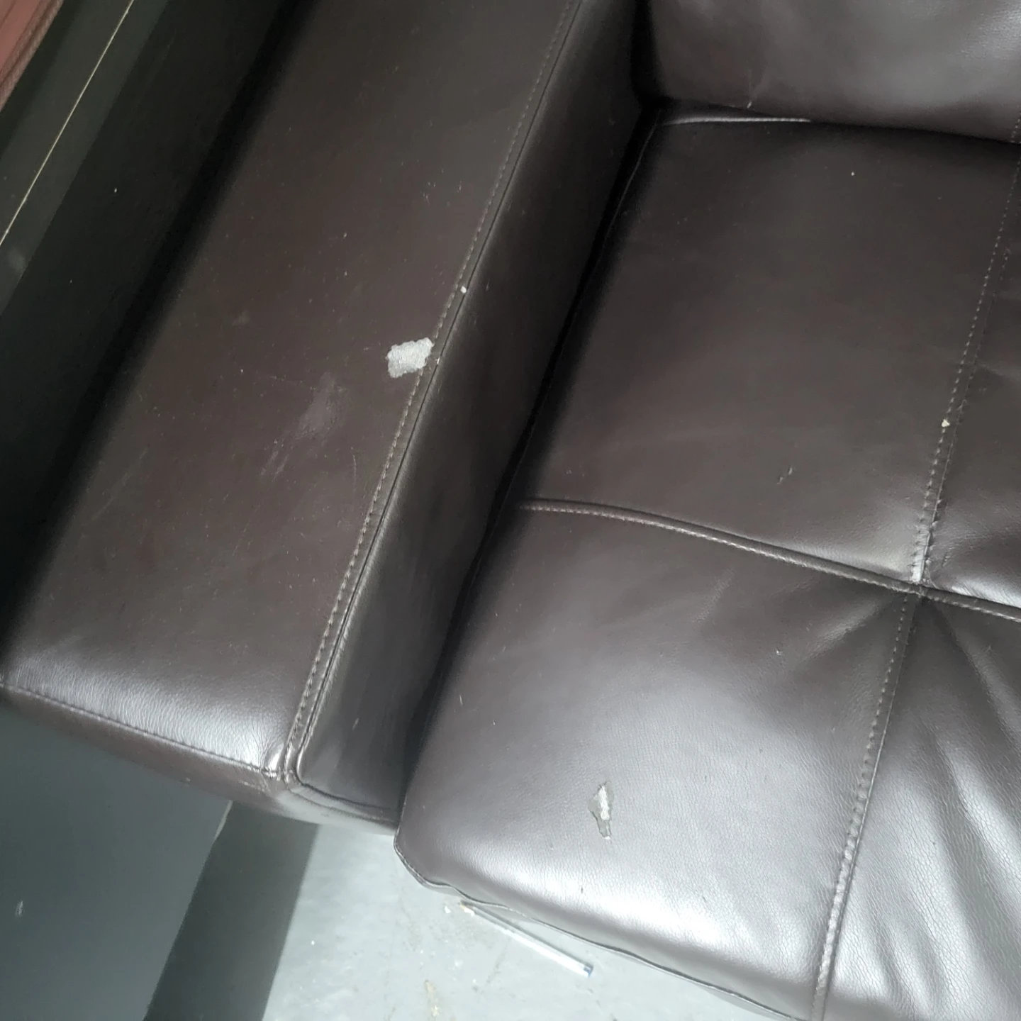 Brown Faux Leather Sofa