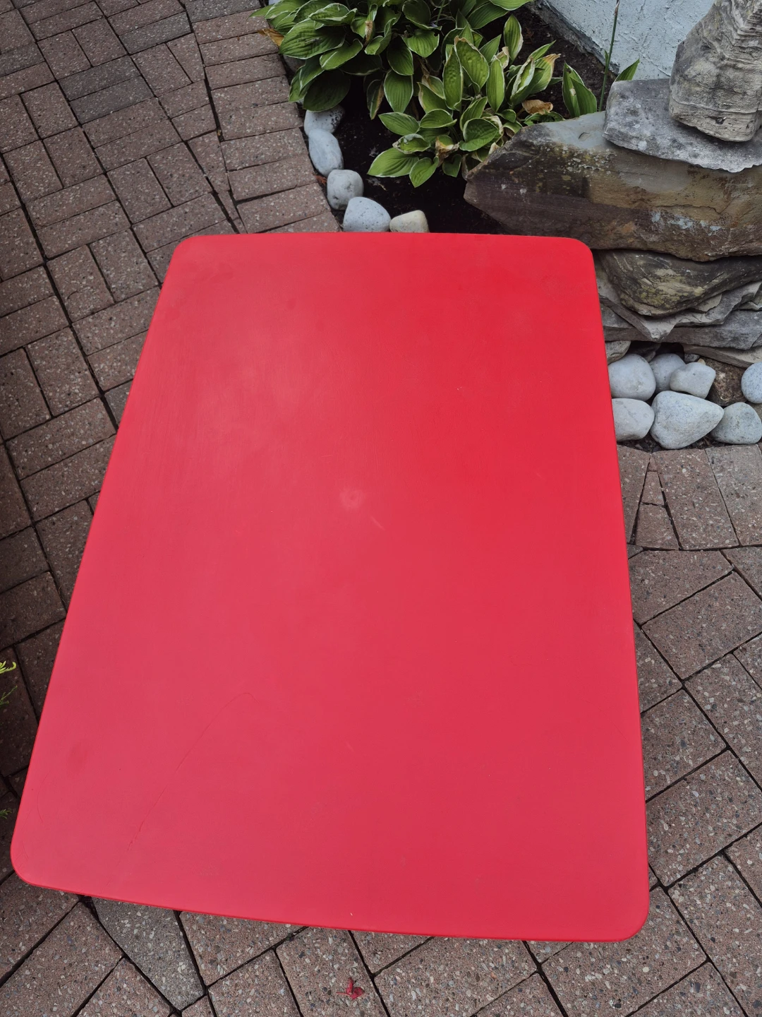 Red Plastic Kids Table - photo 4