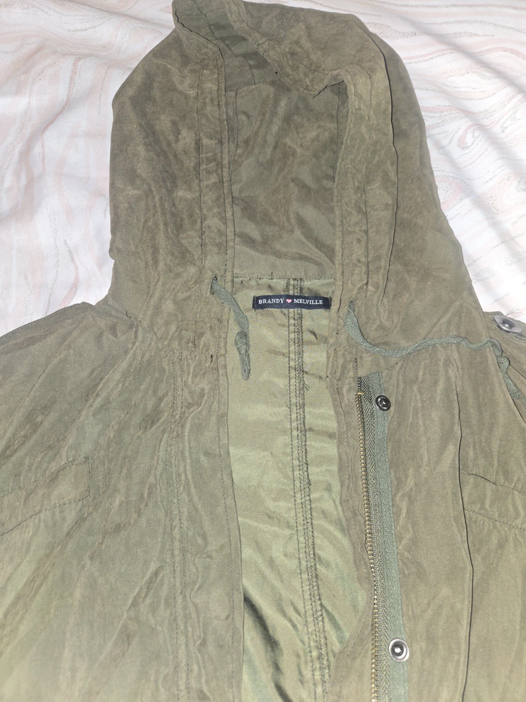 Brandy Melville Olive Green Hooded Jacket - photo 2