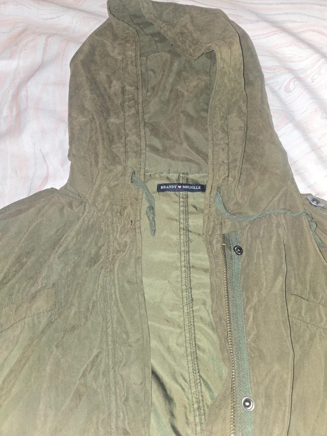 Brandy Melville Olive Green Hooded Jacket - photo 2