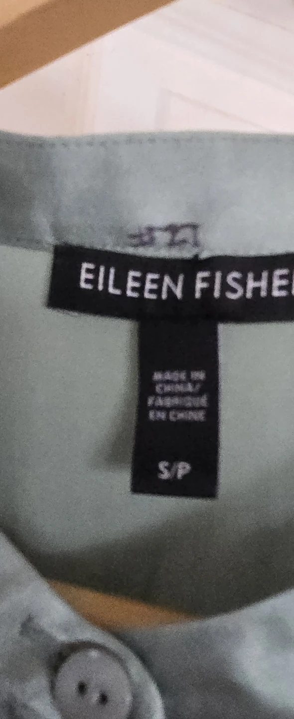 Eileen Fisher Women's Green Mandarin Collar Blouse Size S/P - photo 2