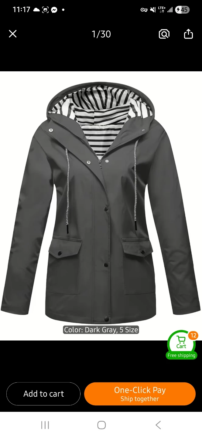 NEW Interior Stripped Hooded Rain Jacket 💧