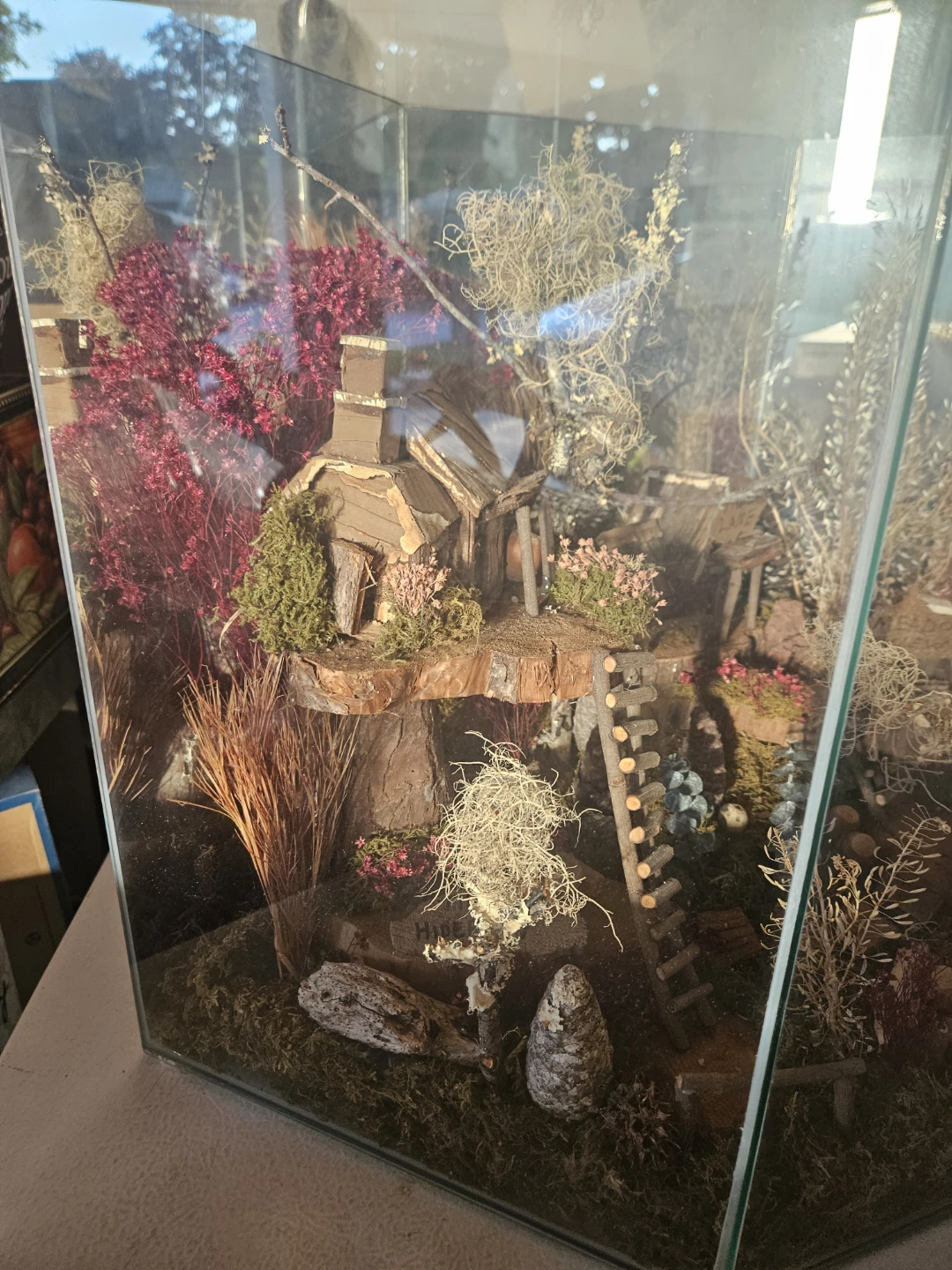 Unique Glass Terrarium with Miniature Village Scene - photo 5
