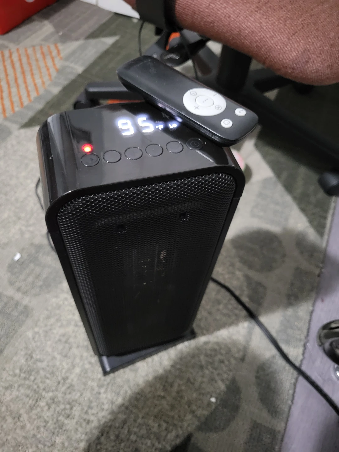 Black Electric Space Heater with Remote