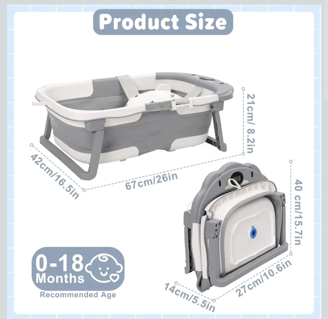 Foldable Baby Bathtub with Thermometer - photo 4