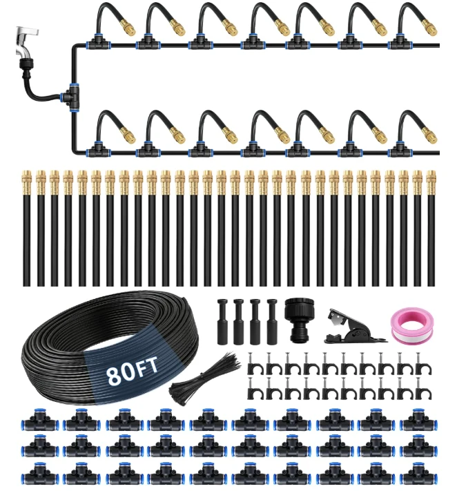 80ft Misting System for Plant Watering & Patio Cooling