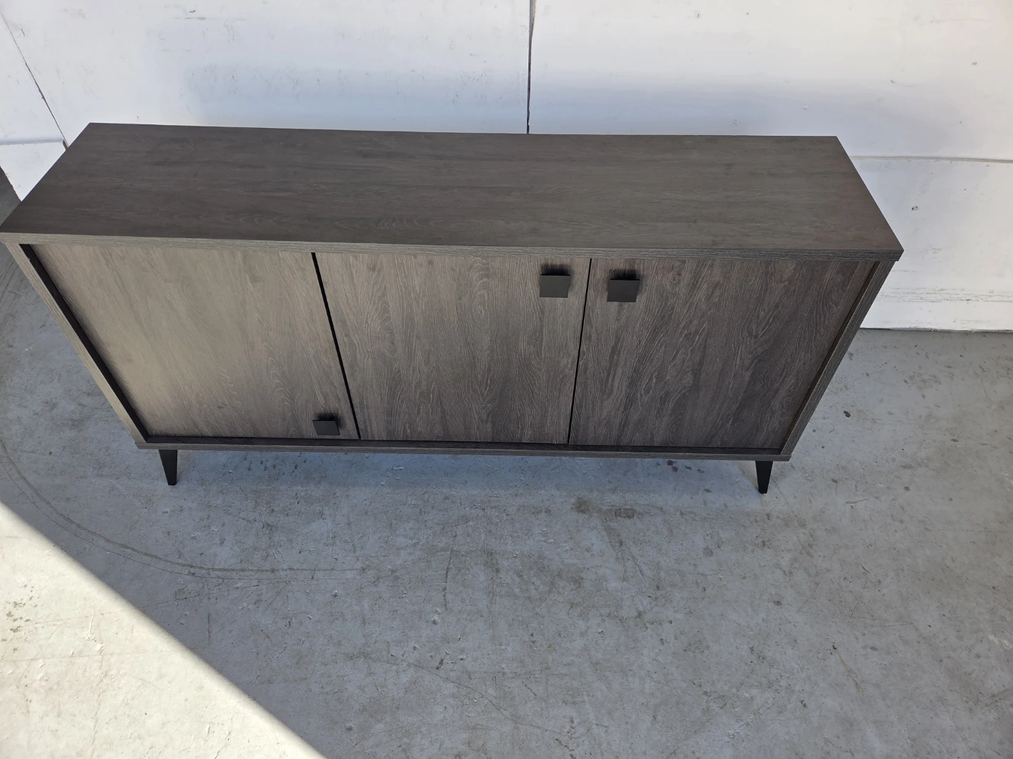 Modern Grey Wood Grain Sideboard Cabinet - photo 3