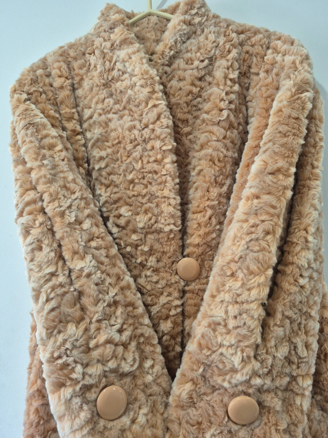 Vintage Marie Planete Paris Faux Fur Peach Coat - photo 3