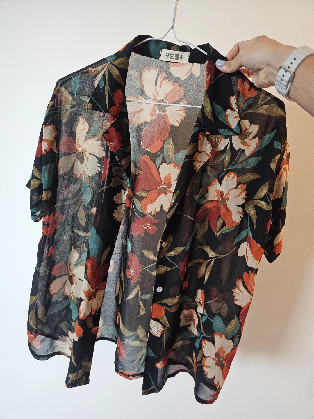 Sheer Button-Up Shirt 2