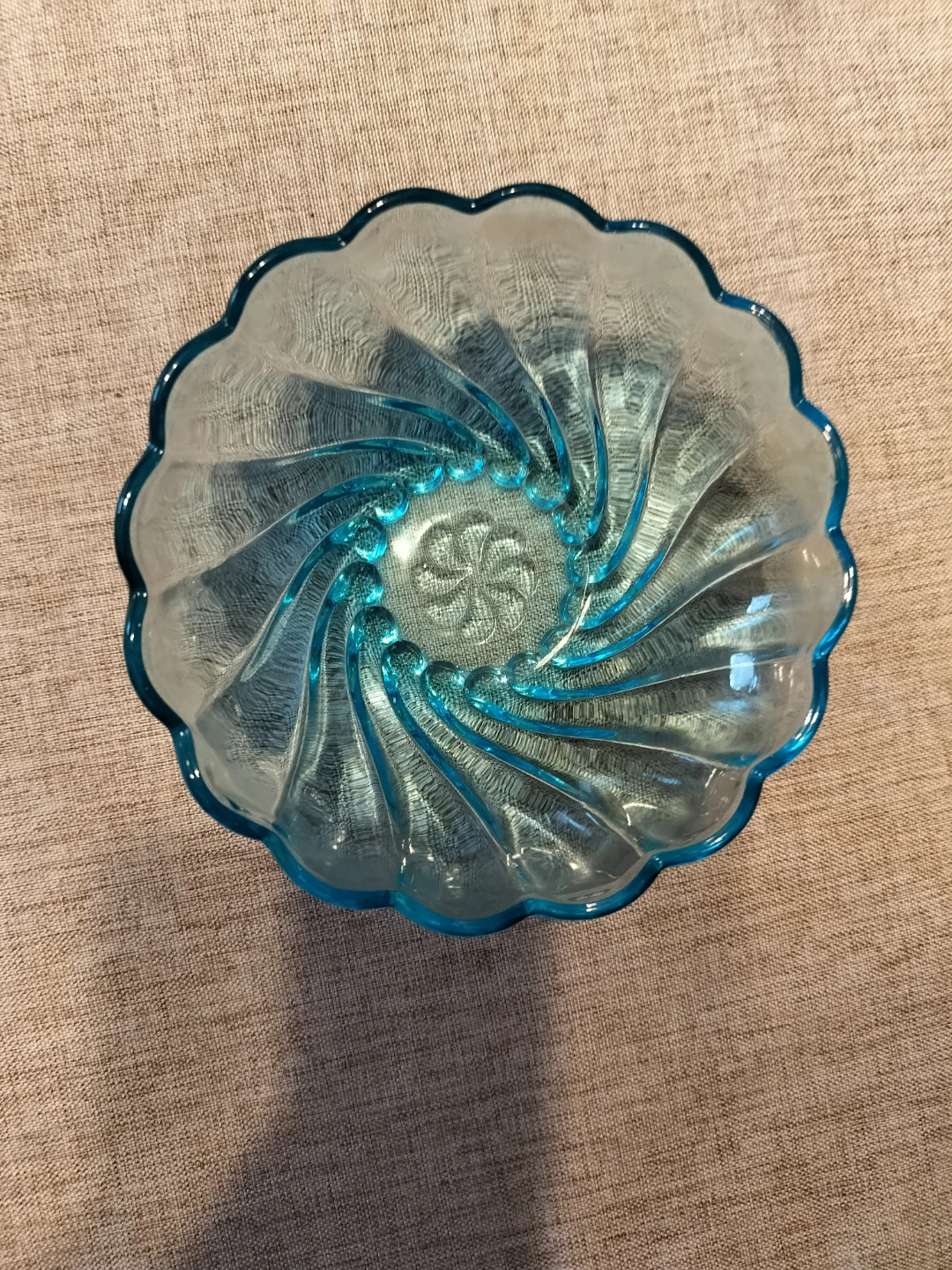 Blue Glass Swirl Bowl