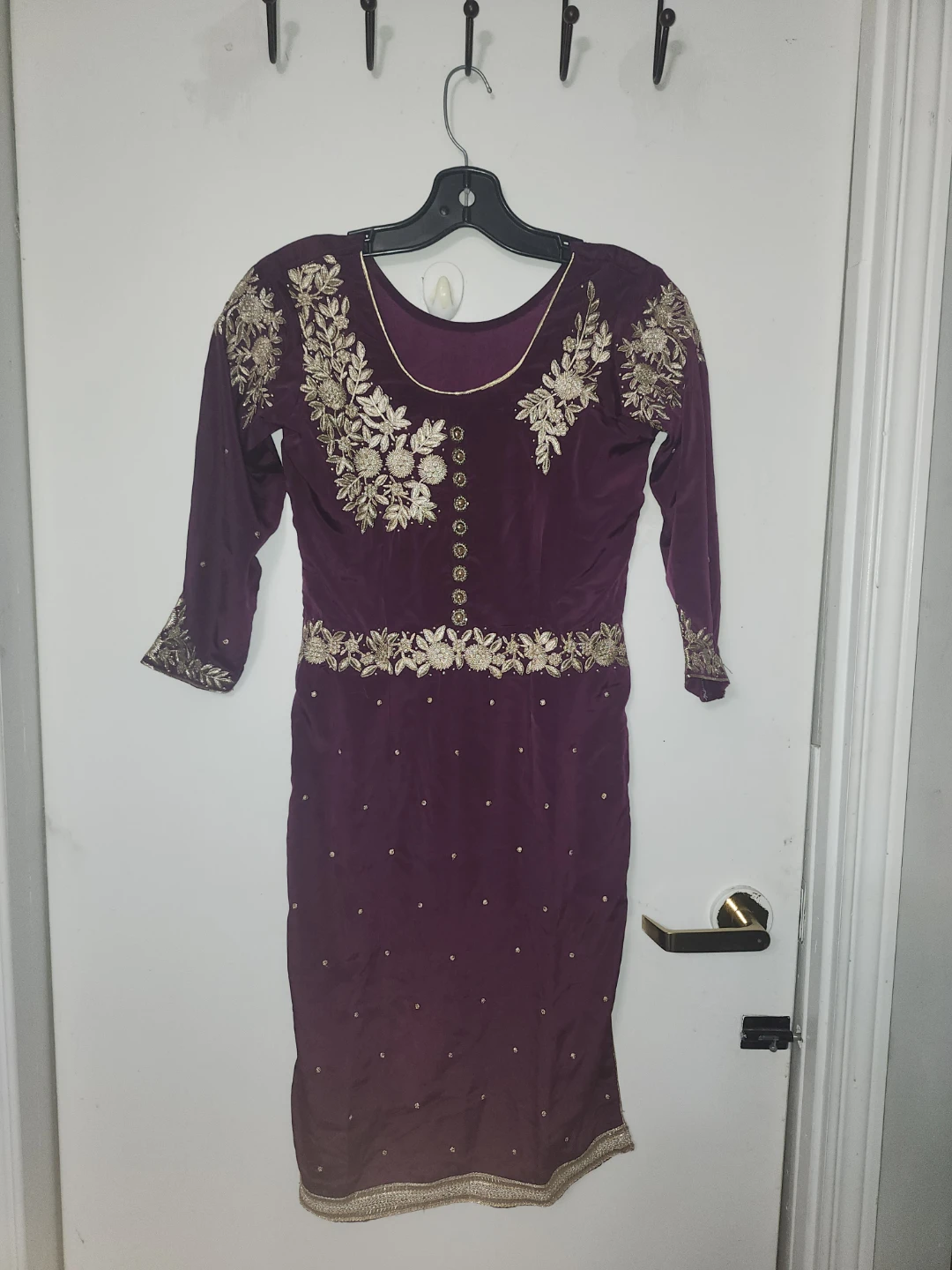 Maroon embroidered salwar kameez set