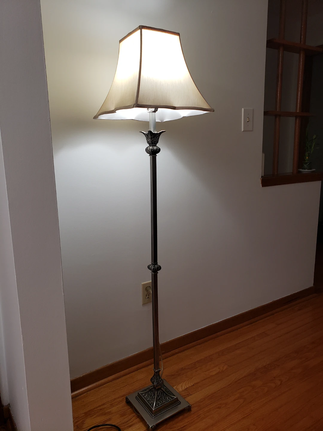 Traditional Floor Lamp with Decorative Accents