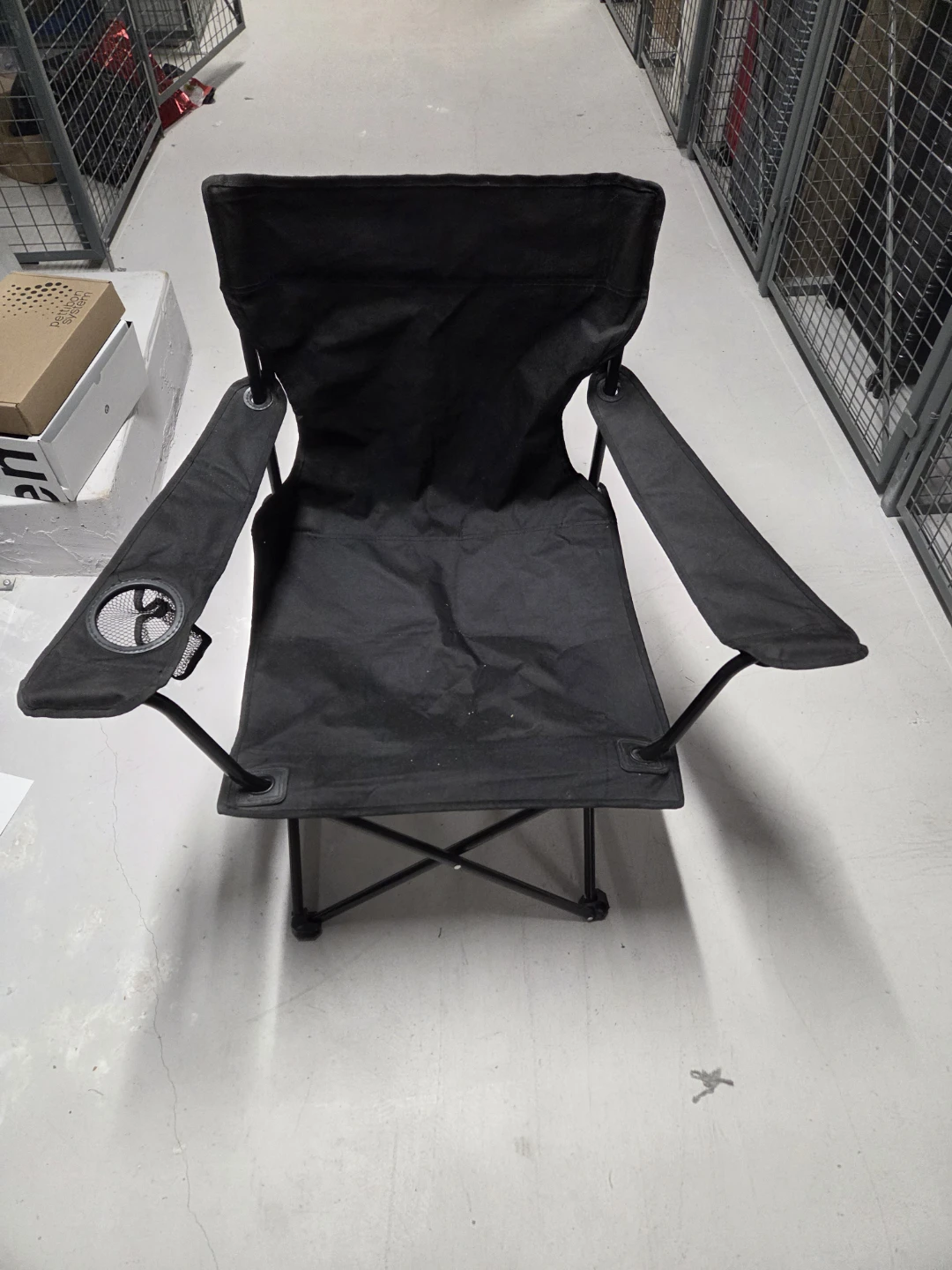 Black Folding Camp Chair with Cup Holder - photo 4