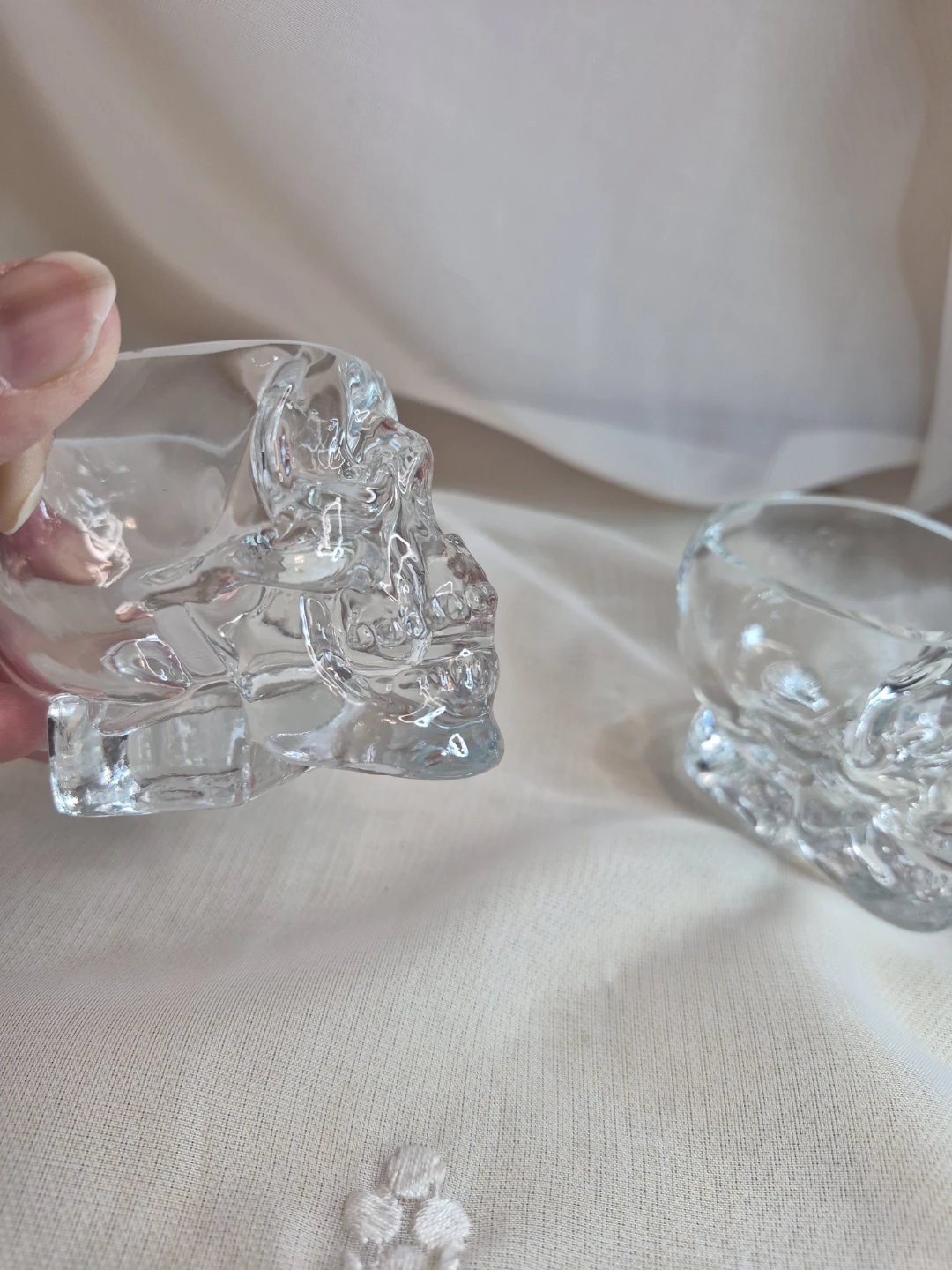 Pair of Glass 2 oz Skull Vodka Shot Glasses - photo 4