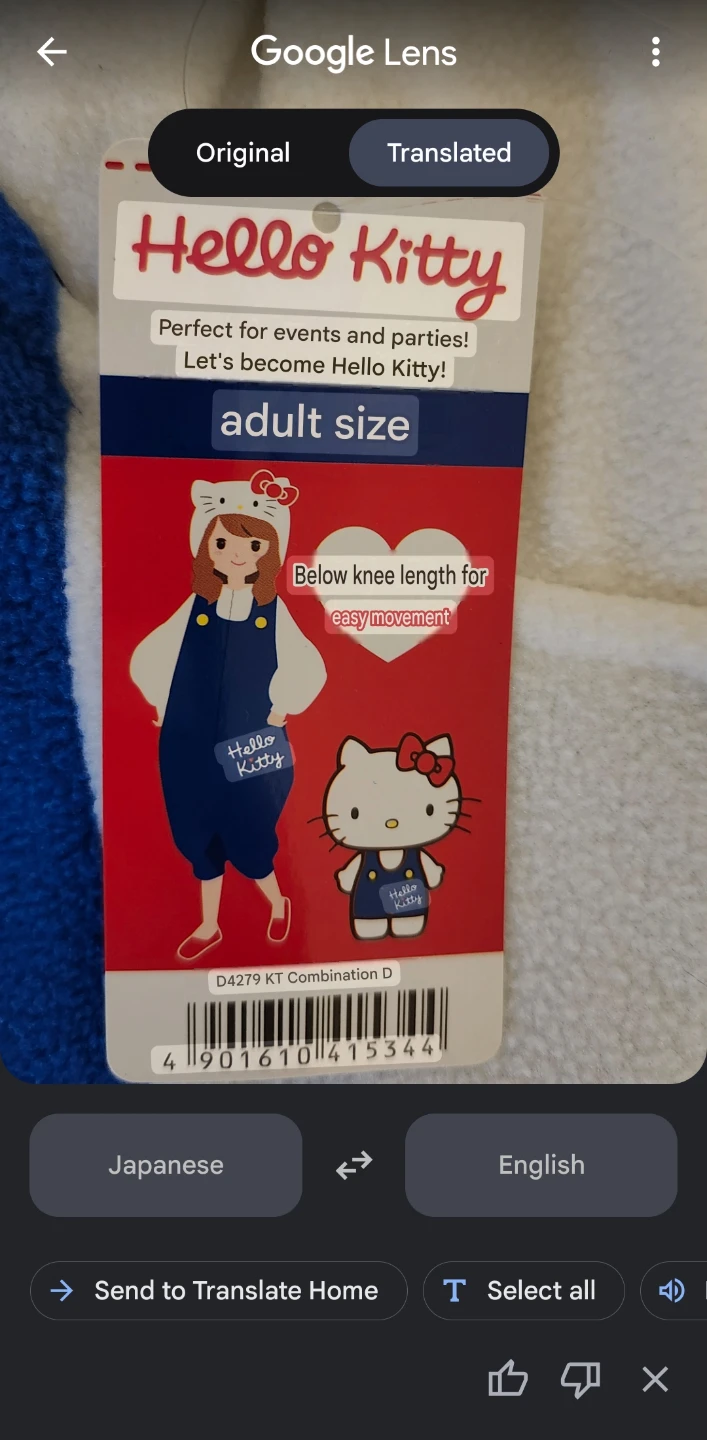 Sanrio Hello Kitty Kigurumi Medium to Large - photo 2
