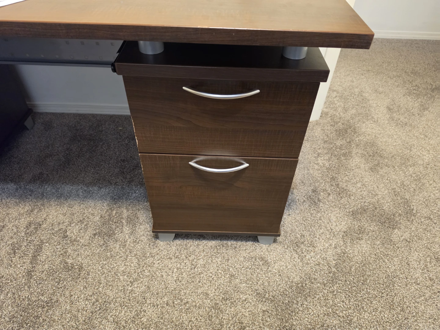 Dark Brown Desk with Storage - photo 2