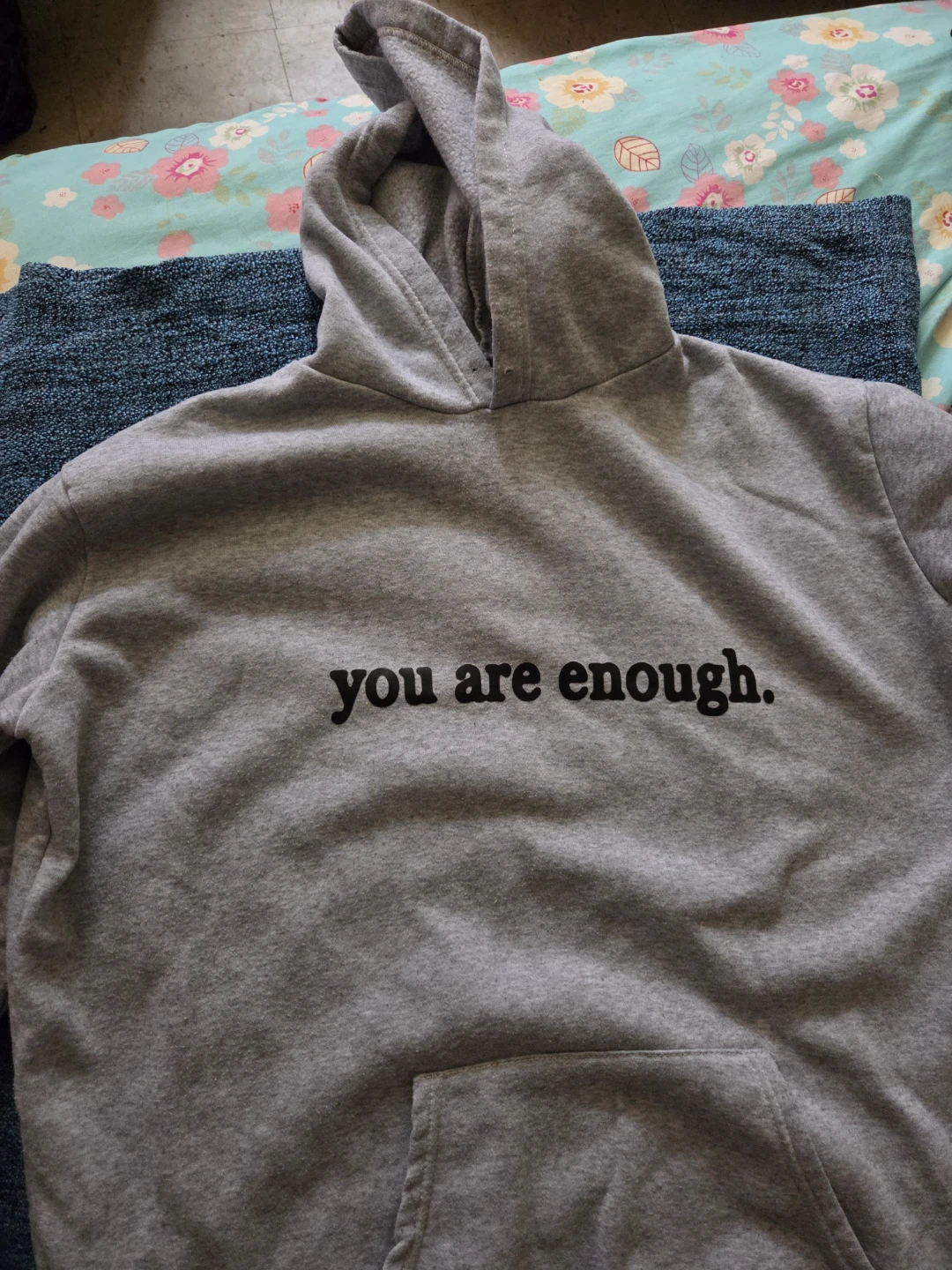 Grey Hoodie with Affirmation Graphics
