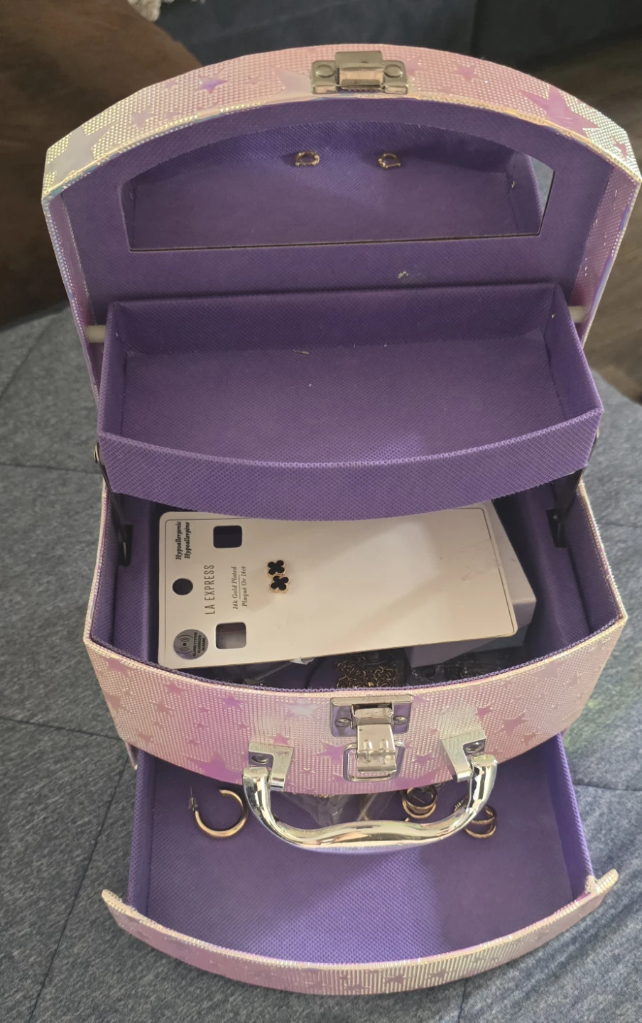 Iridescent Star Jewelry Box with Mirror - photo 3