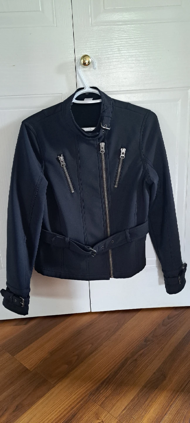 Black Belted Moto Jacket
