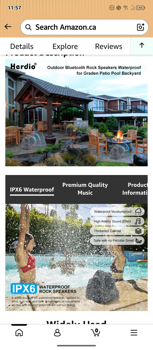 Herdio 8" Outdoor Rock Bluetooth Speakers (1 Pair) - photo 4