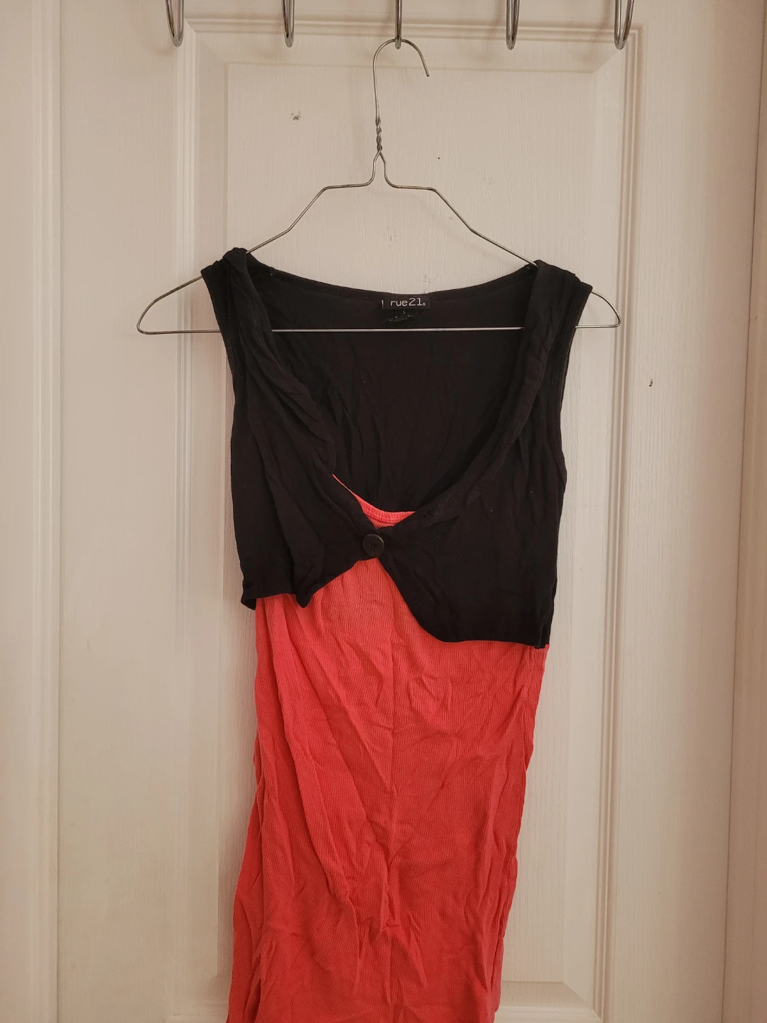 Rue 21 Black and Coral Tank Top