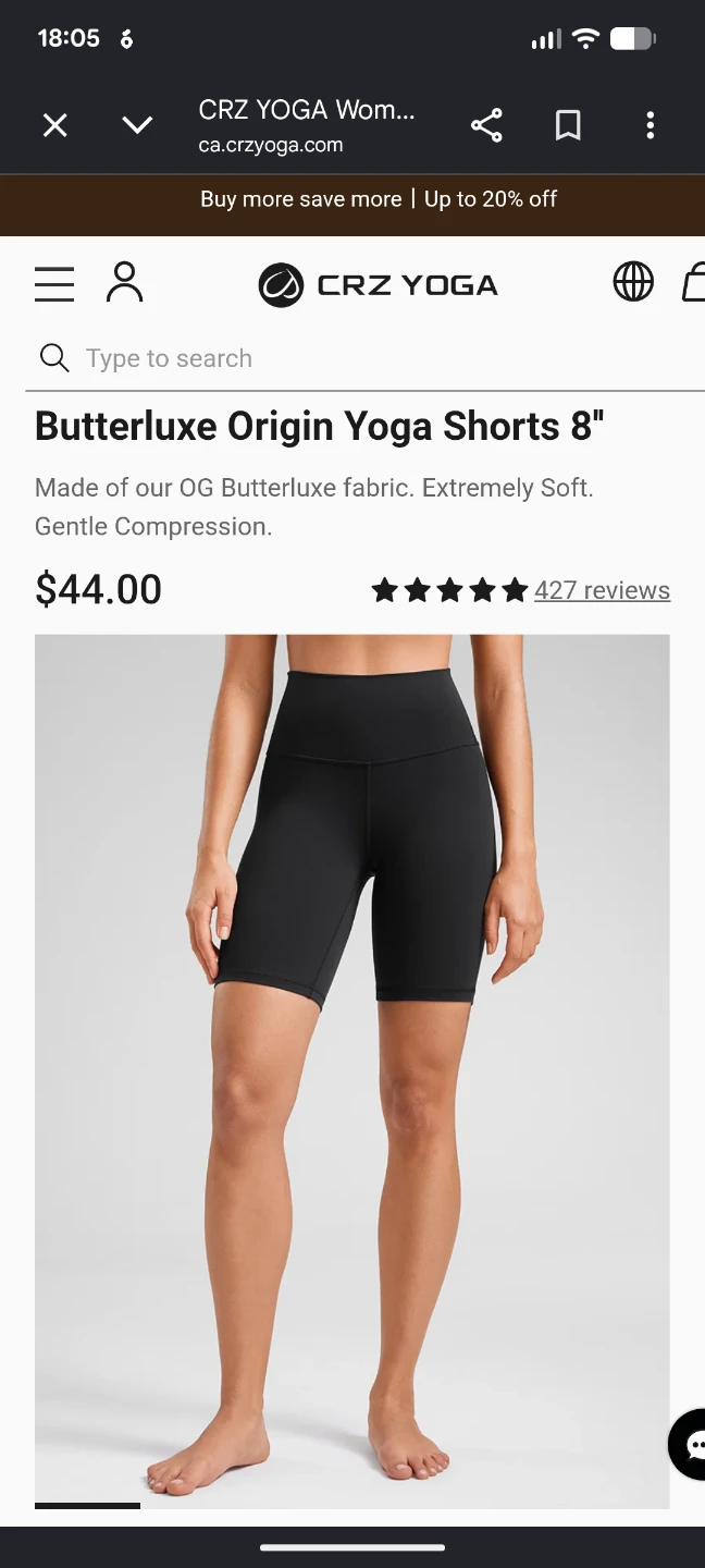 CRZ YOGA Butterluxe Origin Yoga Shorts 8"