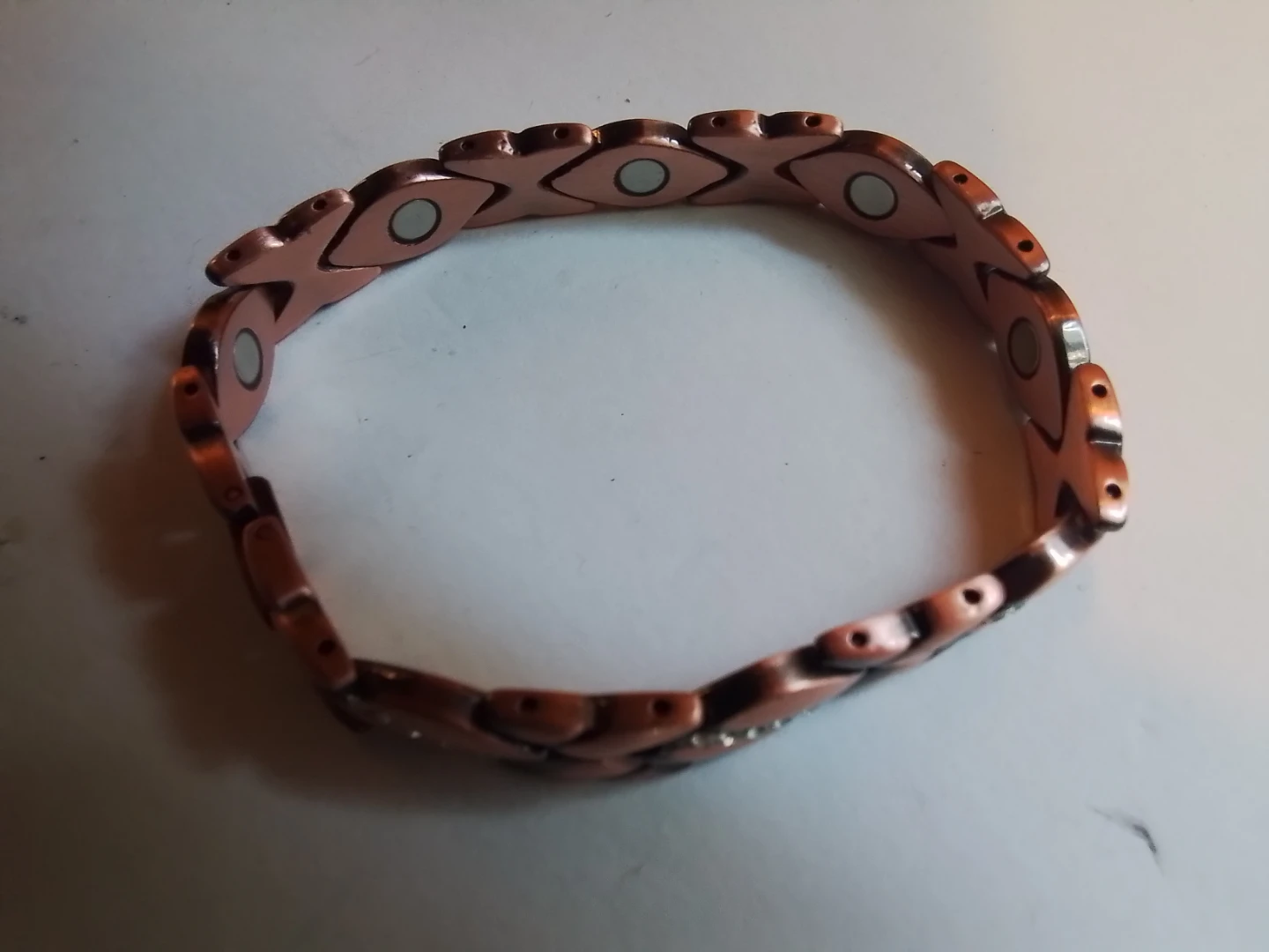 Copper Magnetic Bracelet with Rhinestones - photo 3