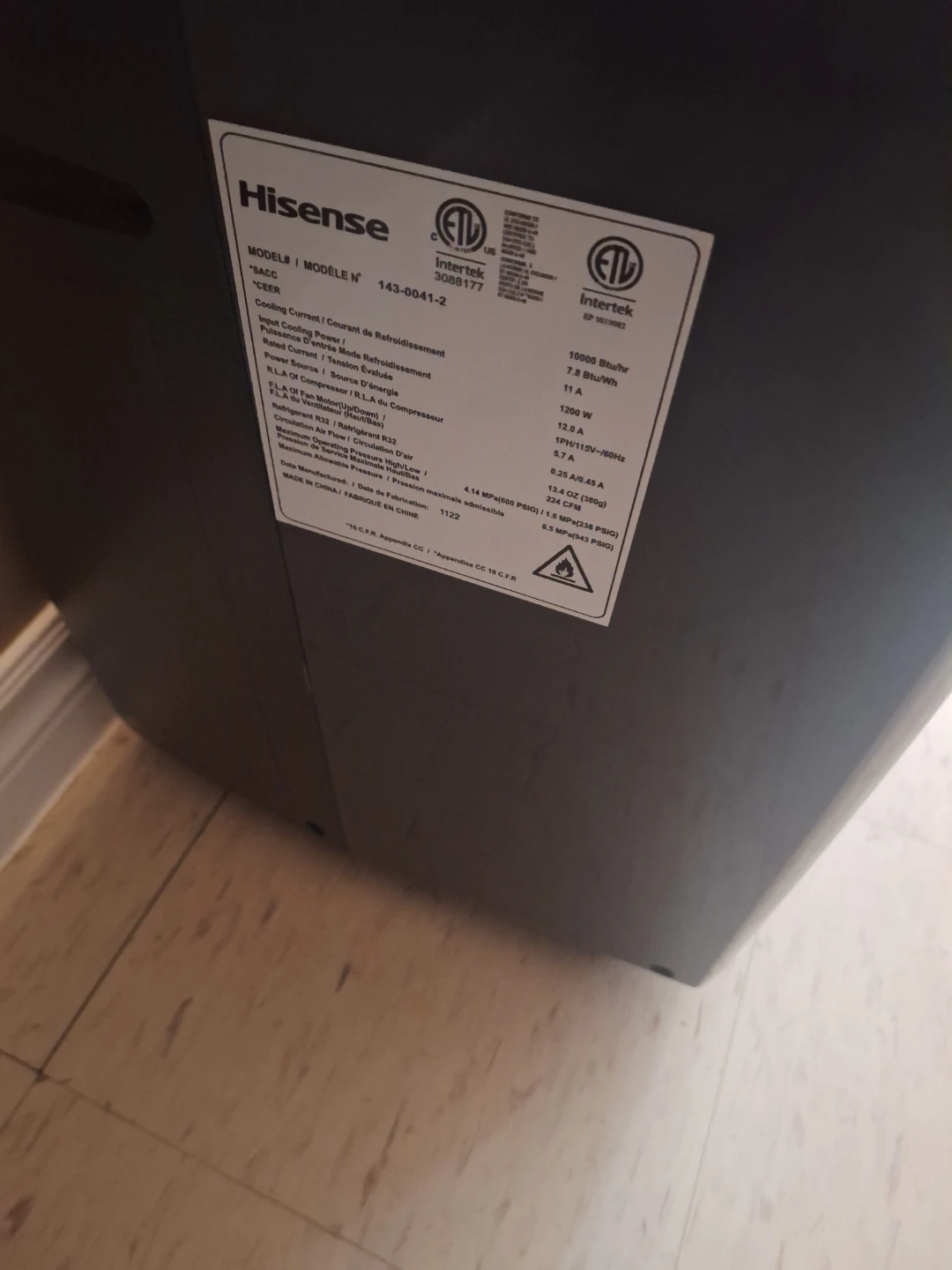 Hisense Portable Air Conditioner - photo 2