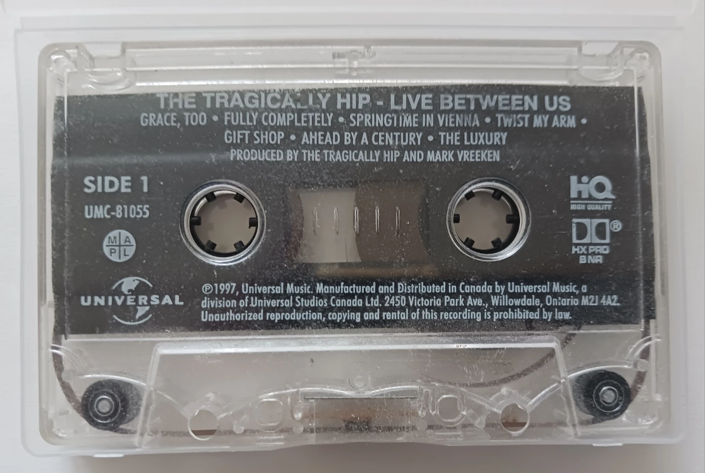 The Tragically Hip - Live Between Us Cassette
